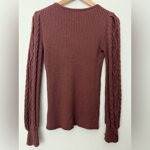 NWT Halogen Pouf Sleeve Viscose Blend Sweater Size XS - Picture 2 of 7